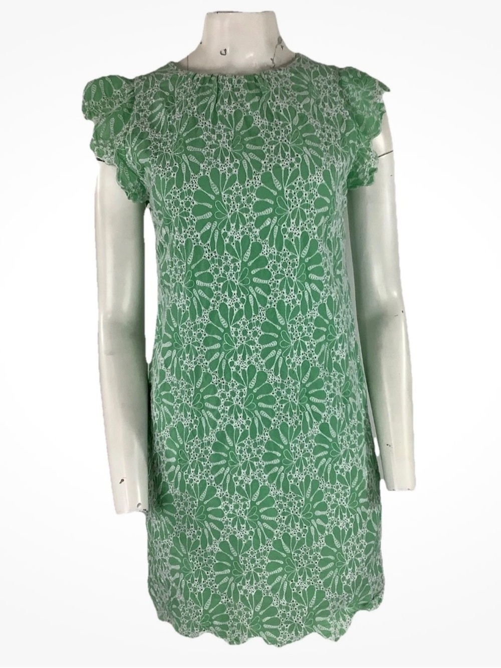 Loft Sz 6 100% Cotton Floral Embroidered Business Party Spring Summer Dress